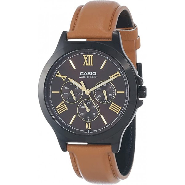 Casio Analog Brown Dial Leather Band Watch for Men - MTP-V300BL-5AUDF