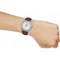 Casio Analog Leather Band Watch for Men, Red - MTP-VD02L-7EUDF