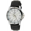 Casio Analog White Dial Black Leather Band Watch for Men - MTP-VD300L-7EUDF