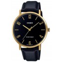 Casio Analog Black Dial Leather Band Watch for Men - MTP-VT01GL-1B2UDF