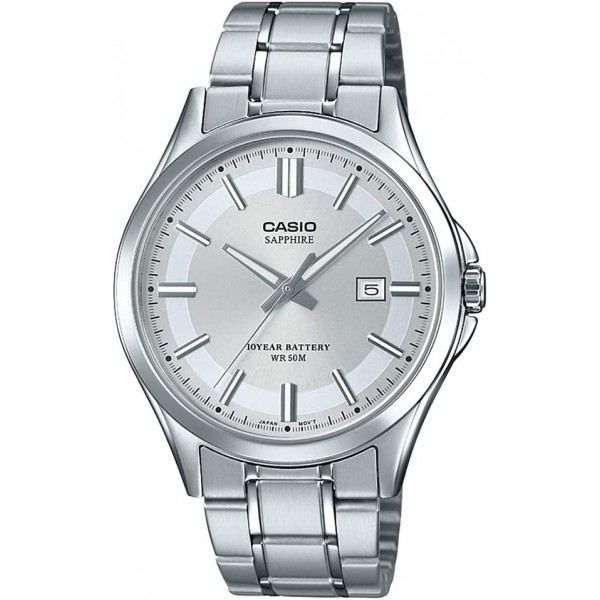 Casio Analog Silver Dial Stainless Steel Band Watch for Men - MTS-100D-7AVDF