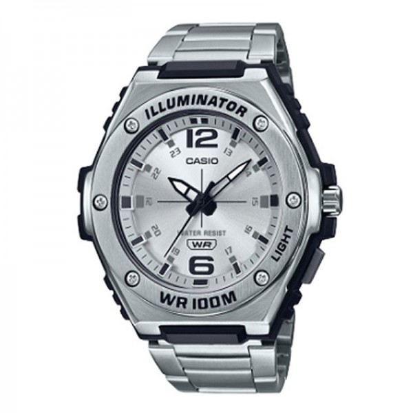Casio Analog Grey Dial Stainless Steel Band Watch for Men - MWA-100HD-7AVDF