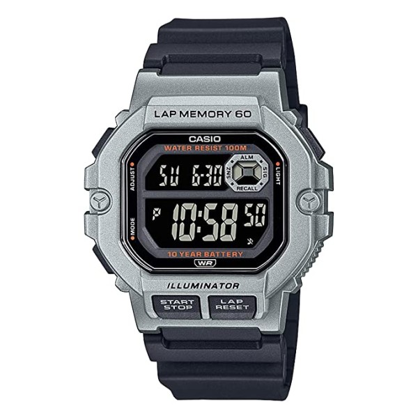 Casio Digital Resin Band Watch for Men, Black - WS-1400H-1BVDF