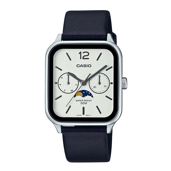 CASIO Moon Phase Leather Band Analog Watch - MTP-M305L-7AVDF