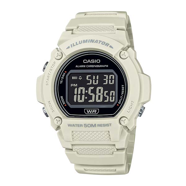 CASIO Standard Digital Watch, Beige - W-219HC-8BVDF
