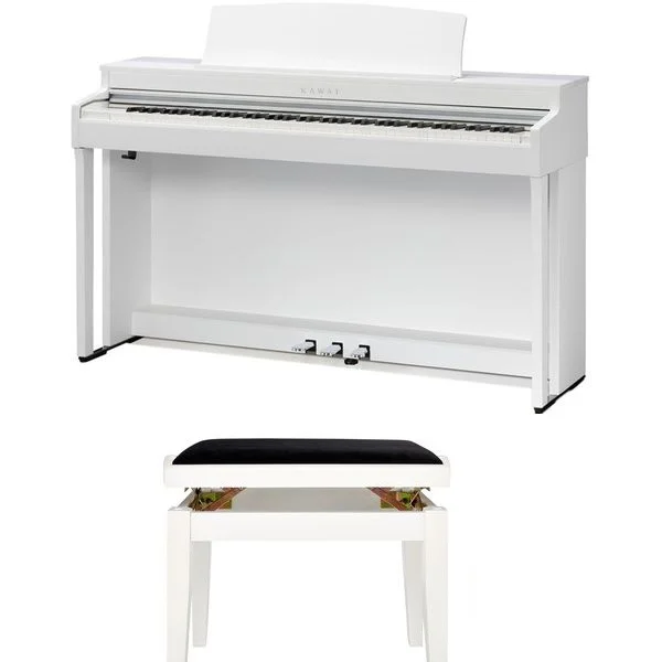 Kawai 88-Key Digital Piano with Bench, White - CN-301W