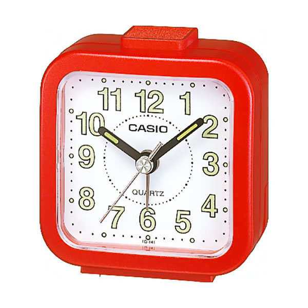 CASIO Alarm Wake Up Timer Analog Clock, Red - TQ-141-4EF