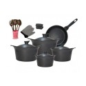 AKDENIZ Die Cast Aluminum Cookware 19 Pieces Set, Grey - AKDENIZ-19-G