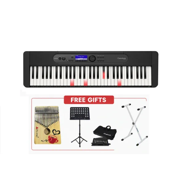 Casio 61-Key Lighting Keys Portable Keyboard with Free Stand, Music Sheet & Kalimba - BN- LK-S450C2