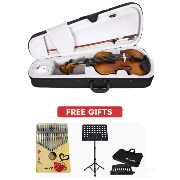 Artland 4/4 Plywood Violin with Music Sheet & Pine Kalimba - BN-GV101F-4/4