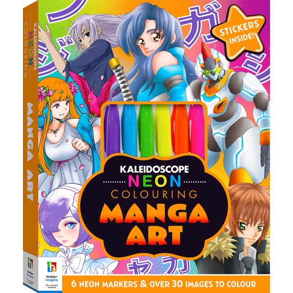 Kaleidoscope Neon Colouring Kit: Manga Art - 952135HK-T