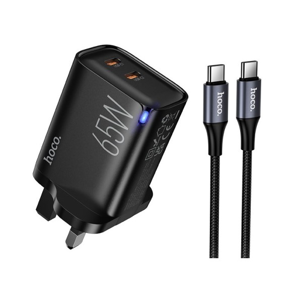 Hoco 65W High Power Dual USB-C Fast Charger Set - DC126