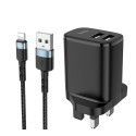 Hoco Dual Port USB-A Wall Charger with Cable - DC16