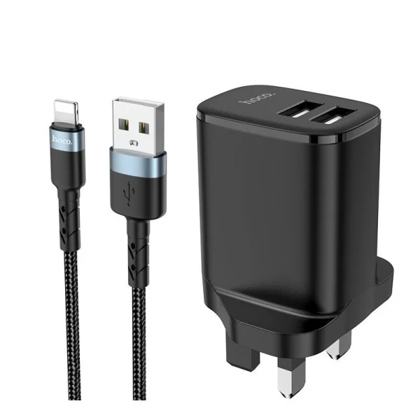 Hoco Dual Port USB-A Wall Charger with Cable - DC16