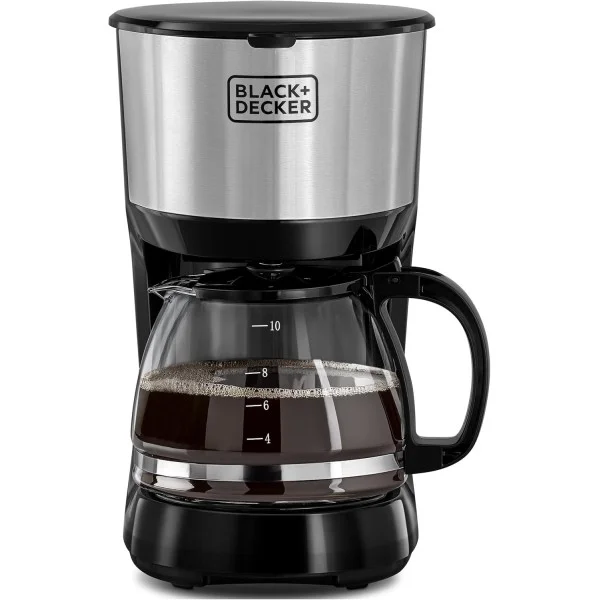 Black & Decker 750W, 1.25 L, Coffee Maker, Black & Silver - DCM750S-B5