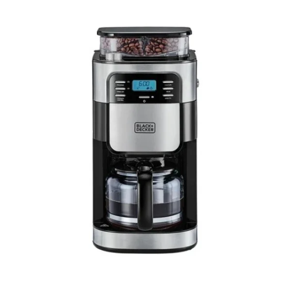 Black & Decker 900W 12 Cups Drip Coffee Maker with Built in Grinder - DCMG1000-B5