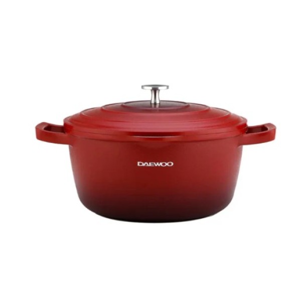 Daewoo Granite Casserole with Lid, 24cm, Red - DCT SC24
