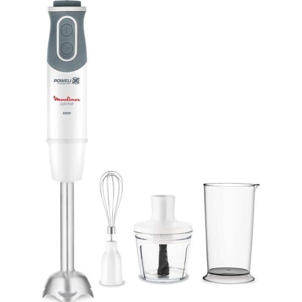 Moulinex 800Watts, 20 Speed Optichef 3-in-1 Hand Blender with Accessories - DD643127