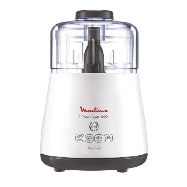 Moulinex 0.5L Bowl Capacity, 1000Watts, Multi Moulinette Food Processor, White - DPA144
