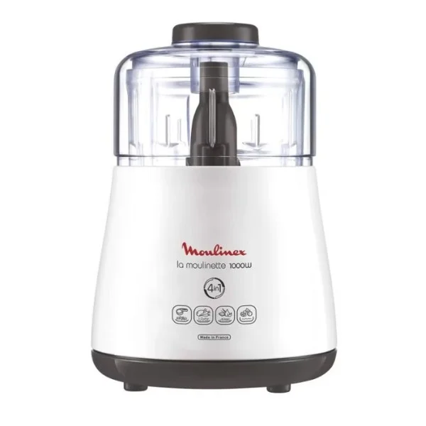 Moulinex 0.5L Bowl Capacity, 1000Watts, Multi Moulinette Food Processor, White - DPA144