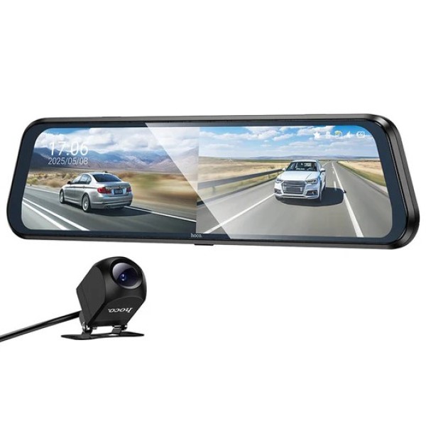 Hoco 9.66inch Dual Channel Mirror Dash Cam - DV16