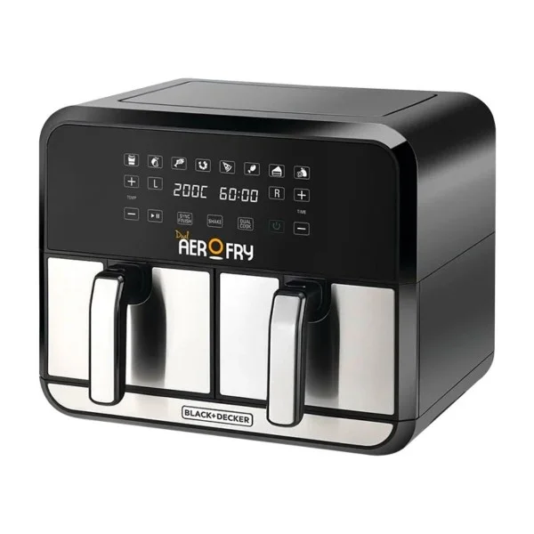 Black & Decker Dual Aerofry Air Fryer 1700 Watts (4 Liters+4 Liters) - DZAF1700-B5