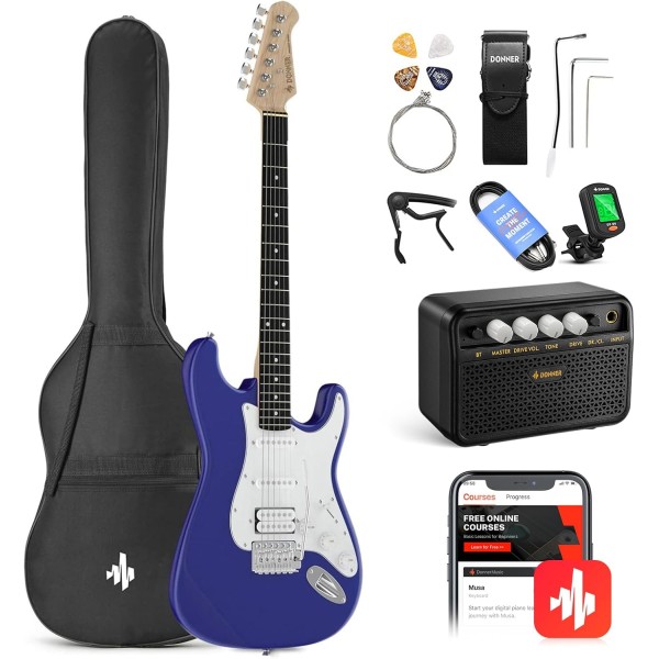 Donner DST-100T Electric Guitar Bundle, Tidepool - EC1168