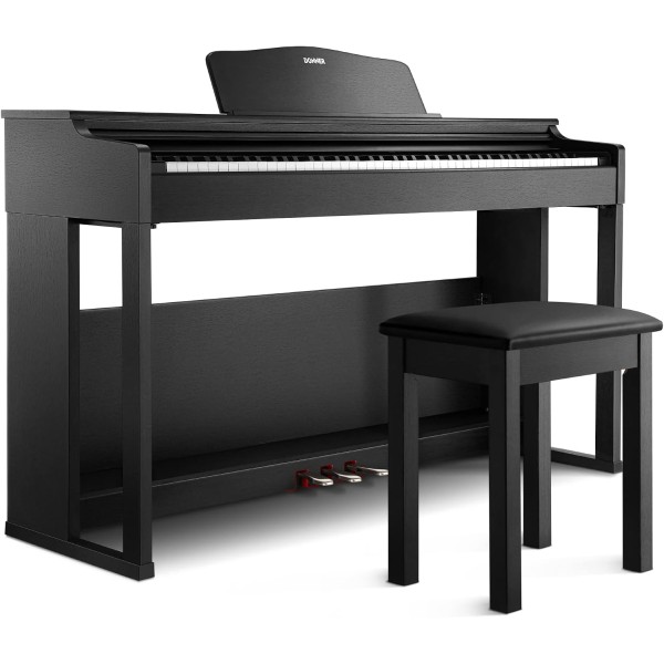 Donner DDP-100S, 88 Key Weighted Graded Hammer-Action Digital Piano Set, Black - EC3511