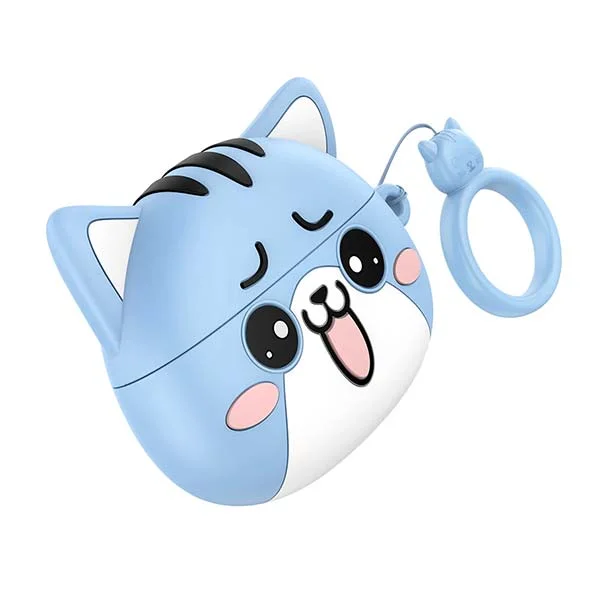 HOCO Cute Cat True Wireless Stereo Headset, Blue - EW48-B