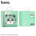 HOCO Cute Cat True Wireless Stereo Headset, Green - EW48-GR