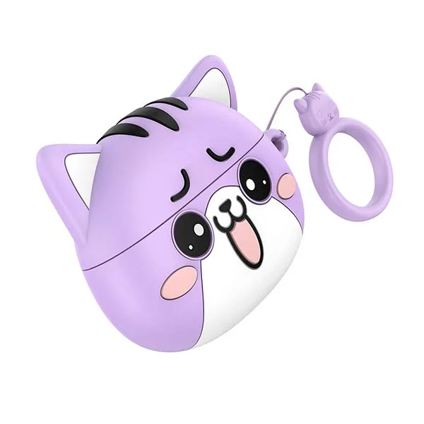 HOCO Cute Cat True Wireless Stereo Headset, Purple - EW48-P