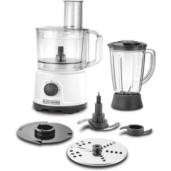 Black & Decker 800W Multifunction 5-in-1 Food Processor, White - FX822-B5