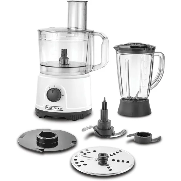 Black & Decker 800W Multifunction 5-in-1 Food Processor, White - FX822-B5