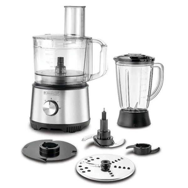 Black & Decker Food Processor, 800W, 1.5 L, Silver - FX825-B5