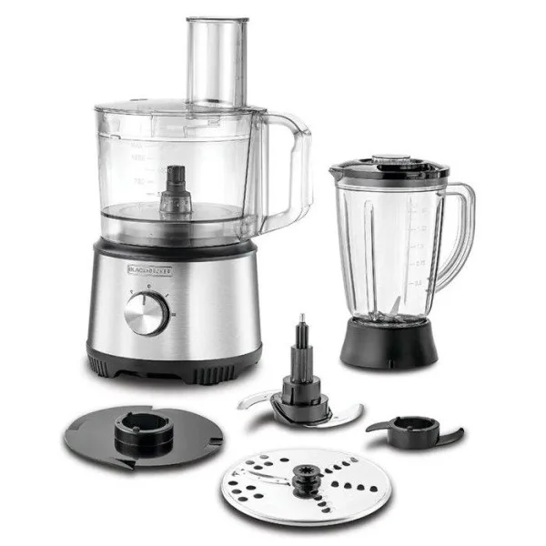 Black & Decker Food Processor, 800W, 1.5 L, Silver - FX825-B5