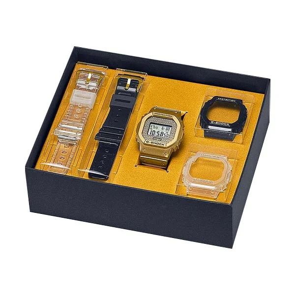 Casio G-Shock Digital Resin Band Gold Dial Watch for Men, Gold - DWE-5600HG-1DR