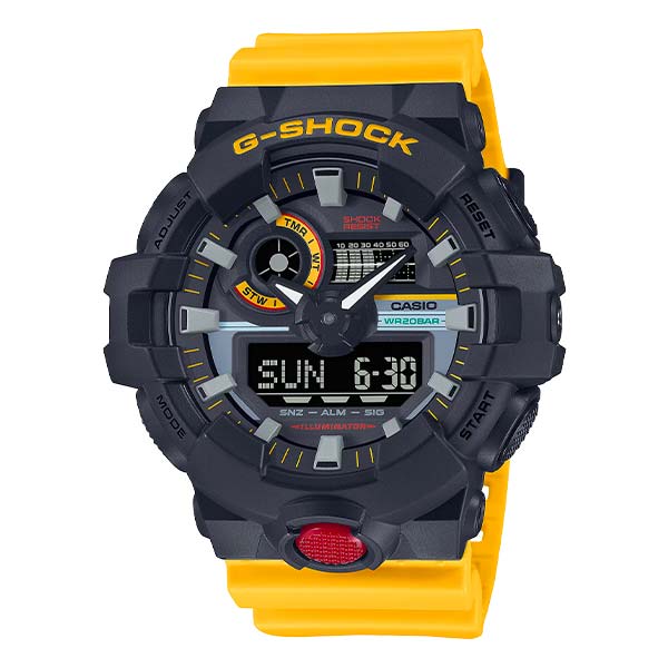 Casio G-Shock Analog-Digital Yellow Band Watch - GA-700MT-1A9DR