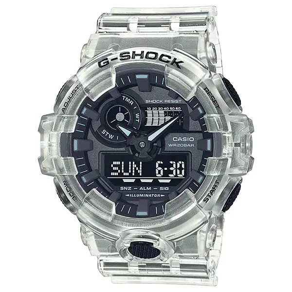 CASIO G-SHOCK Analog-Digital Transparent Watch - GA-700SKE-7ADR