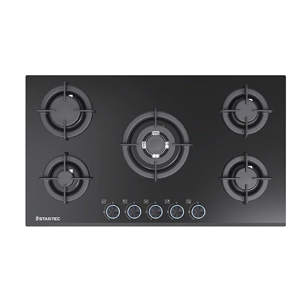 Startec Built-In Black Glass Gas Hob 90cm - G5811GCPIL