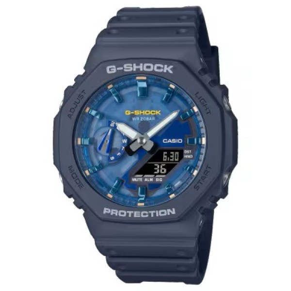 Casio G-Shock Navy Blue Strap, Analog-Digital Watch for Men - GA-2100AS-2ADR