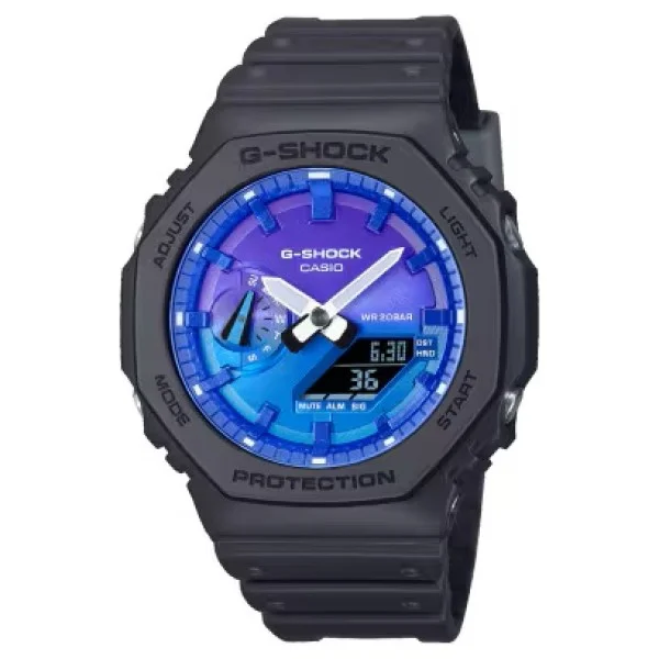 Casio G-Shock Black-Gray Resin Band, Analog-Digital Watch for Men - GA-2100FL-1ADR