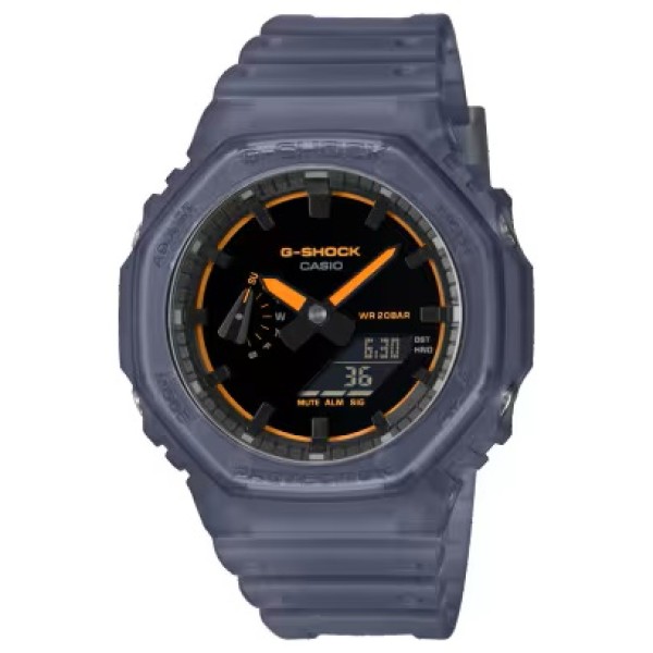 Casio G-Shock Transparent Blue Band, Analog-Digital Watch for Unisex - GA-2100K-2ADR