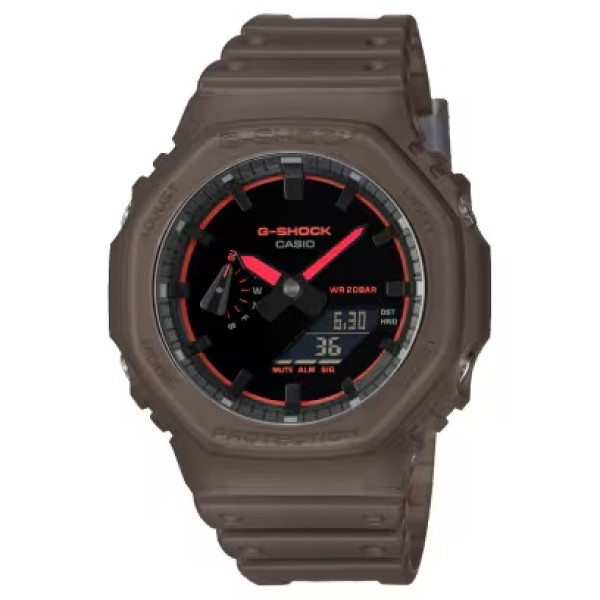 Casio G-Shock Transparent Brown Band, Analog-Digital Watch for Unisex - GA-2100K-5ADR