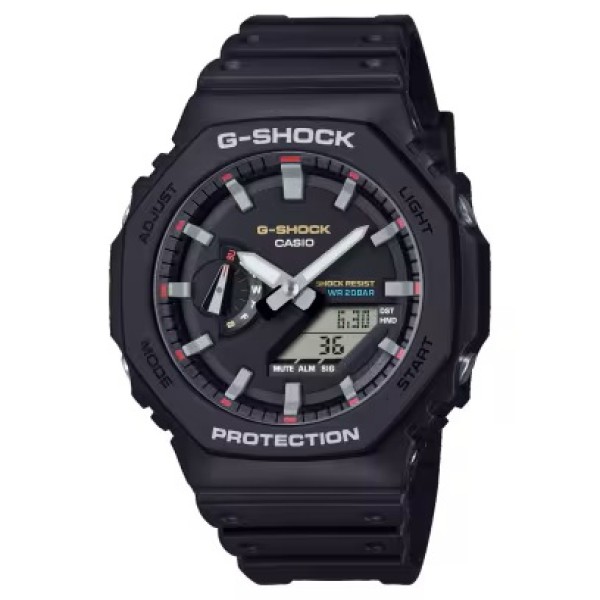 Casio G-Shock Black Resin Band, Analog-Digital Watch for Men - GA-2100RL-1ADR