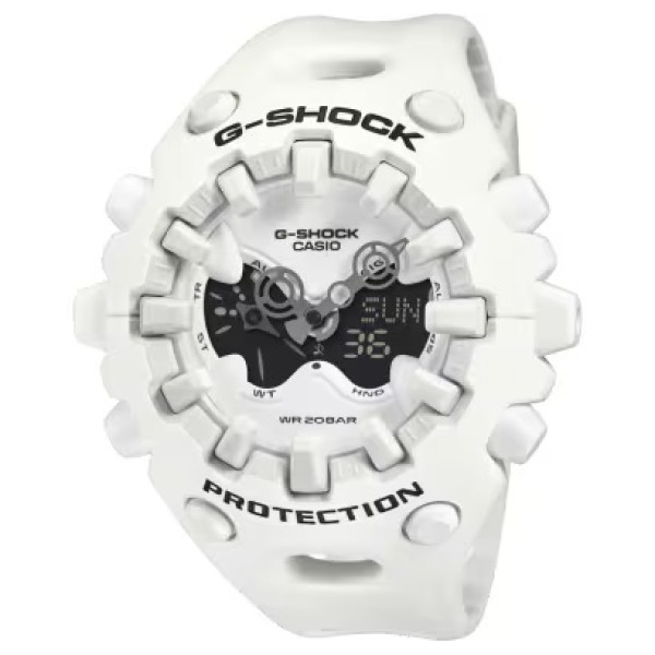 Casio G-Shock White Resin Band Analog-Digital Watch for Unisex - GA-V01-7ADR