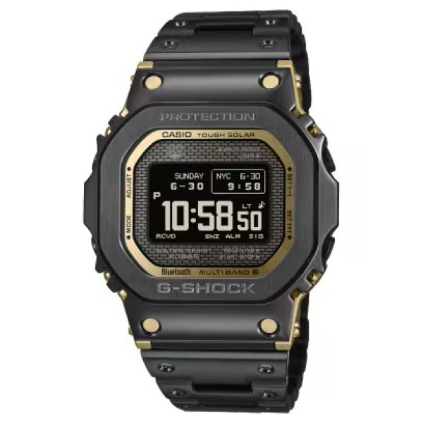 Casio G-Shock Full Metal Black-Gold Stainless Steel Band Digital Watch for Men - GMW-BZ5000BD-1DR