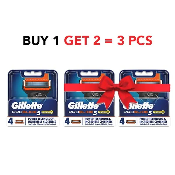Gillette Fusion ProGlide 5 Power Men's Razor Blades Refills 4 pcs - BUY 1 GET 2 FREE