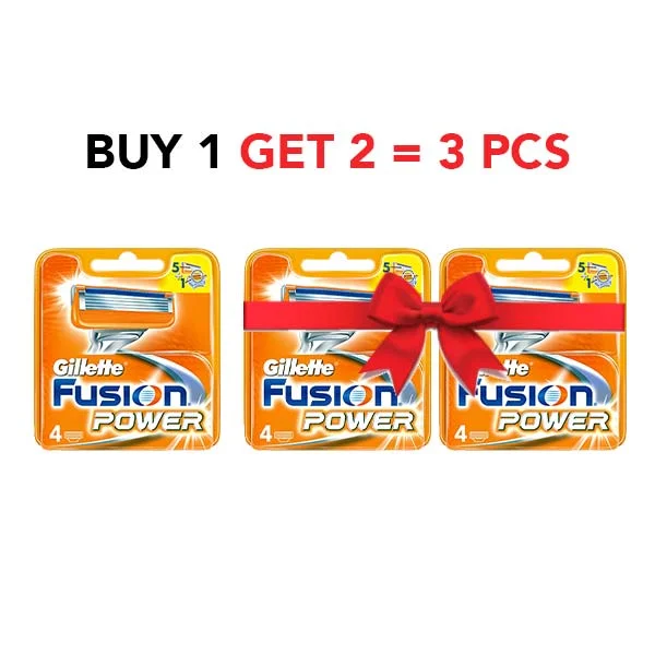 Gillette Fusion Power Razor Blades Refills 4 pcs - BUY 1 GET 2 FREE