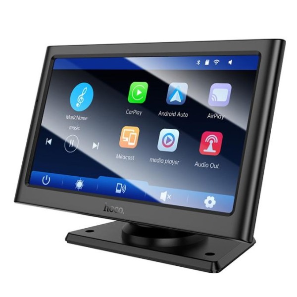 Hoco Imogen 7-inch IPS Screen Wireless Car Touch Screen, Black - HU2