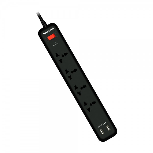 HONEYWELL 4 Socket Surge Protector with 2 USB Socket - HC000014